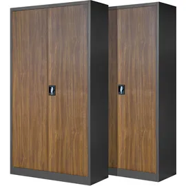 Jan Nowak C001H Aktenschrank 195 x 90 x 40 cm Anthrazit/Nussbaumfarbe