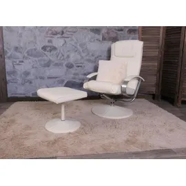 MCW Relaxsessel Siena mit Hocker 68 x 101 x 0 cm creme-weiß