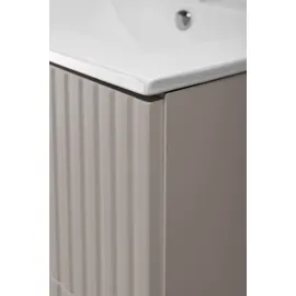 Rodan | Waschbeckunterschrank - 120cm | Beige matt - Kaschmir-Töne | B/H/T 120/57/46cm | Beige Tischplatte, Badmöbel, Waschbecken Unterschränk - Beige