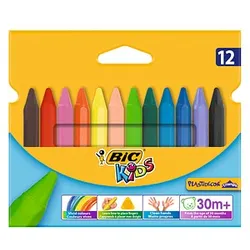 BIC Plastidecor Triangle Wachsmalstifte farbsortiert, 12 St.