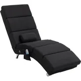 Homcom - Relaxliege mit 5 Massagemodi Loungesessel mit Lendenkissen, Heizfunktion, Liegesessel mit Seitentasche, Fernbedienung, Leinenoptik,
