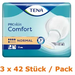 Tena ProSkin Comfort normal 3x42 Stück Vorlagen PZN 00461669 Inkontinenzprodukt mit hoher Saugstärke