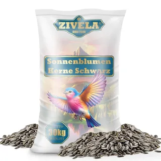 Sonnenblumenkerne Schwarz 30Kg | Schwarze Sonnenblumenkerne für Vögel - Premium-Qualität, Nährstoffreich und Schmackhaft für Ihre Gefiederten Freunde | 30kg Sonnenblumenkerne Schwarz für Wildvogel