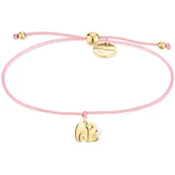 Armband TAMARIS "Schmuck Geschenk Edelstahl Textil Armkette Little Elephant", bunt (gelbgoldfarben, rosa), Armbänder, Damen, Edelstahl-Textil, Edelstahl, Textil