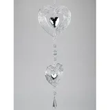 Formano Fensterdeko Hänger Herzen hängend 65cm Silber Fensterschmuck Hängedeko