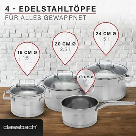 classbach Topf-Set 7-tlg. Kochtopf + Kochtopf + Kochtopf + Kochtopf + Kochtopf + Kochtopf + Kochtopf