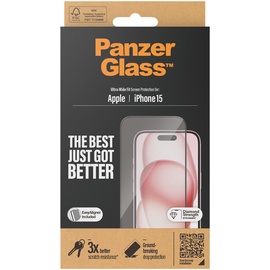 PANZER GLASS SP iPhone 15 UWF mit Applikation, Displayschutzglas