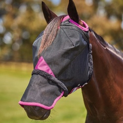 Weatherbeeta Comfitec Deluxe Durable Mesh-Fliegenmaske mit Nasenschutz, Full