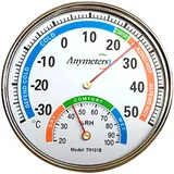 Thermometer Innen Außen Funk Wandthermometer Hygrometer mit Metallgehäuse Dekorativ Keine Batterie Erforderlich