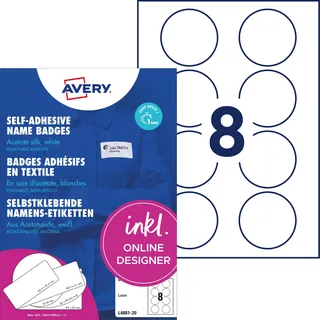 Avery Zweckform Namensetiketten L4881-20 weiß 65,0 x 65,0 mm