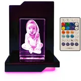 LOOXIS 3D Glasfoto - Ihr Foto in 3D in Glas gelasert - Fotogeschenk (mit Premium Acryl Leuchtsockel, M Hochformat)