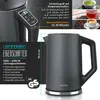 Arendo - Set Wasserkocher ELEGANT mit Eierkocher SEVENCOOK Edelstahl Grau, Wasserkocher 1,5L 40° - 100°C Warmhaltefunktion, Eierkocher 1-7 Eier