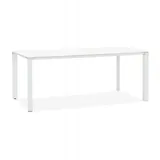 KADIMA DESIGN Besprechungstisch XLINE Metall Glas | Moderner Konferenztisch Weiß in Weiß | Gr.: onesize