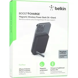 Belkin BOOST CHARGETM Magnetische drahtlose Powerbank 5000mAh, Standfuß, schwarz
