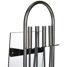 Relaxdays Kaminbesteck Edelstahl 5-teilig 0,75 m Silber