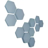 platino24 Akustikplatte Edition LOFT 12 Elemente 3D I Ø 300mm, Schalldämmung Wand & Decke blau