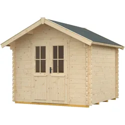 Gartenhaus SKANHOLZ "Palma 1", beige (natur), Fußboden im Gartenhaus, Holz, Gartenhäuser