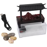 Restokki Tisch-Wasserbrunnen, USB-LED, wiederkehrender Strom, Kunststoff-Zimmerbrunnen, Dekoration für Wohnzimmer