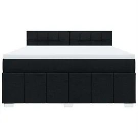 vidaXL Boxspringbett mit Matratze Schwarz 180x200 cm Stoff