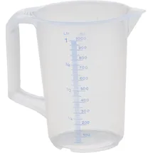 Hünersdorff Messkanne 1000 ml, PP, 2 Skalen geschlossener Griff, transparent