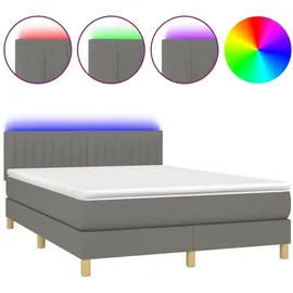 vidaXL Boxspringbett 140 x 200 cm Dunkelgrau