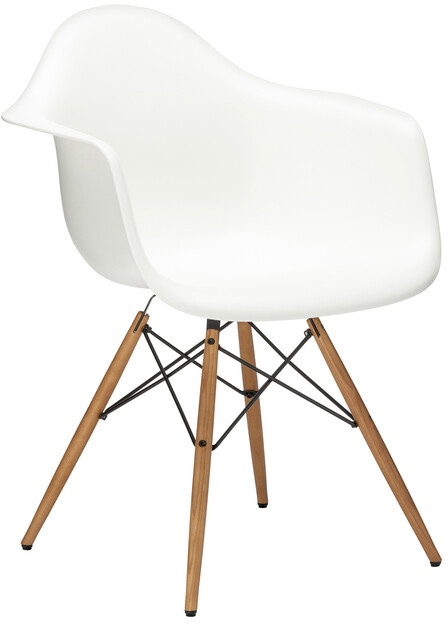 Vitra Stuhl Eames Plastic Armchair DAW weiß, Designer Charles & Ray Eames, 83x63x59 cm