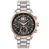 Bulova Herren Chronograph Quarz Uhr mit Edelstahl Armband 98B335