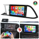 ESSGOO Für Seat LEON 5F1 2012-2019 Android 15 Autoradio GPS Navi WIFI Carplay Autoradio (RDS, 4+64GB(optional), Digitalradio (DAB), FM, Apple Carplay Android Auto GPS Navi WIFI BT EQ mit USB- und Type-C) schwarz