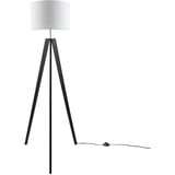 Paco Home Stehlampe »Canvas uni Color«, 1 flammig, Leuchtmittel E27 Stoff Lampenschirm Stehleuchte - schwarz