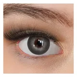 charmiga Kontaktlinsen grau ohne Stärke farbige Jahreslinsen | weiche Linsen | 2 Stück Farblinsen + Linsenbehälter | 0.0 Dioptrien | natürliche Farben | Charmiga Moon Gray