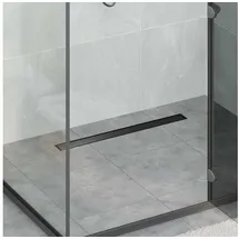 vidaXL 2 in 1 Duschabfluss 80 x 0 x 0 cm Schwarz