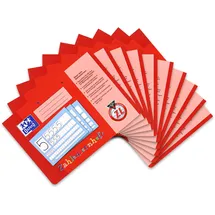 Oxford Zahlenlernheft, A4 quer, Lineatur ZL (1. Klasse), rot, 10 Stück
