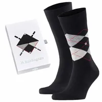Burlington Herren Socken, 2er Pack - Geschenk-Box "Basic Gift Box" - Mixed 2-Pack, Baumwolle, One Size Schwarz/Grau 40-46