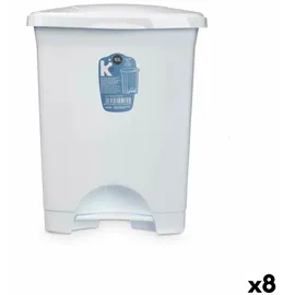 BigBuy Papierkorb mit Pedal 10 l Weiß