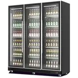 A&S polarny Mobiler Flaschenkühlschrank mit 3 Glastüren Getränkekühlschrank Kühlschrank Gastro 1173 L 0/10°C ISO 48 mm