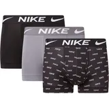 Nike Boxershorts 3 Einheiten - Nike Logo Print / Cool Grey / Black - S