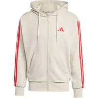 Adidas 3 Stripes French Terry Herren Zip-Hoodie (Hellgrau L)