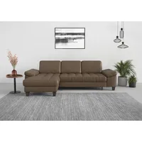 sit&more Ecksofa SIT & MORE "Westham L-Form", braun (coffee), B:275cm H:88cm T:172cm, 100% Polyester, Sofas, Ecksofa, Recamiere, mit oder ohne Bettfunktion, Bettkasten, Füße wengefarben
