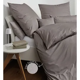 JANINE Interlock Jersey Fischgrätmuster Vulkan 155 x 200 cm + 80 x 80 cm