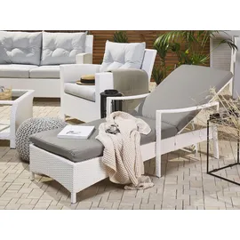 Beliani Vasto Sonnenliege 158 x 61 x 31 cm Weiß/Grau