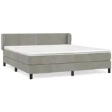 vidaXL Boxspringbett mit Matratze Hellgrau 160x200 cm Samt1397673