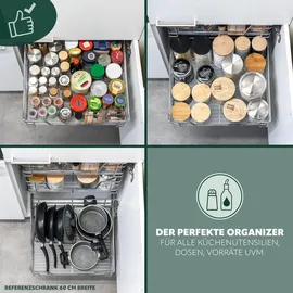 bremermann Teleskopschublade, chrom Metall, 47x14x44 cm Küchenzubehör