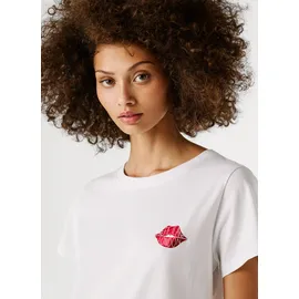 Pepe Jeans T-Shirt BRULE mit Runhals, kleiner Print auf der Brust weiß L (40)