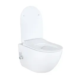 Creavit Design RimOff Hänge WC mit WC-Sitz Weiß spülrandlos