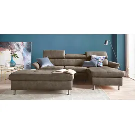 exxpo - sofa fashion Hocker Maretto Luxus-Microfaser 136 x 46 x 70 cm Blau/Grau