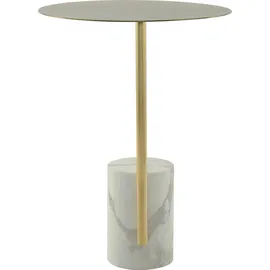 Kayoom Beistelltisch KAYOOM "Rocio, Ausgefallenes Design,Stabiler Marmor-Sockel", weiß, B:40cm H:54cm T:40cm, Tischplatte: 100% marmorisiertes Glas / Gestell: Marmor, Edelstahl, Tische, Beistelltisch, ausgefallenes Gestell, stabiler Marmorfuß, marmorierte 