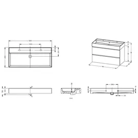 Riho Spring Rise Waschtisch mit 2 Schubladen 100 cm