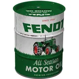 Nostalgic-Art Spardose, 600 ml, Fendt – All Season Motor Oil – Geschenk-Idee für Traktor-Fans, Original Lizenzprodukt (OLP), Sparschwein aus Metall, Vintage Blech-Sparbüchse