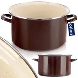 Orion Emaille-Topf Kochtopf Schmortopf emailliert braun BROWN 32 cm 11,5 L