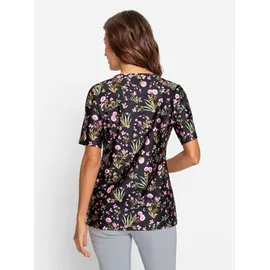 Inspirationen Tunikashirt schwarz-rosé-bedruckt 36